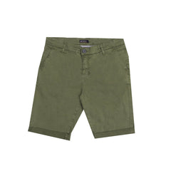 CHINO SHORTS (MEN) - OLIVE GREEN WITH FOLDED BOTTOMS