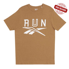 ROUND NECK (MEN) - BROWN WITH WHITE PRINT