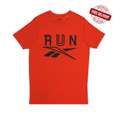 ROUND NECK (MEN) - ORANGE WITH BLACK PRINT