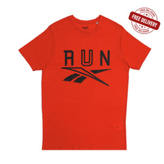 ROUND NECK (MEN) - ORANGE WITH BLACK PRINT