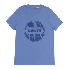 ROUND NECK (MEN) - LIGHT BLUE WITH DARK BLUE PRINT