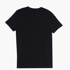 ROUND NECK (MEN) - BLACK WITH GREY PRINT