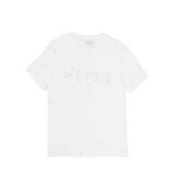 ROUND NECK (MEN) - WHITE WITH BLUE PRINT