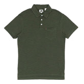 POLO (MEN) FRONT POCKET - GREEN WITH BLACK LINES