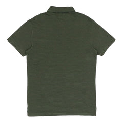 POLO (MEN) FRONT POCKET - GREEN WITH BLACK LINES