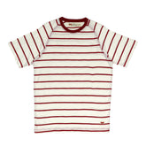 ROUND NECK (MEN) - WHITE WITH RED LINES