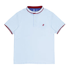 POLO (MEN) - WHITE WITH RED COLLAR STRIPS