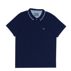 POLO MEN - ROYAL BLUE WITH DOUBLE GREY COLLAR STRIPS
