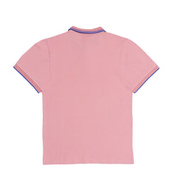POLO (MEN) - ROSE PEACH WITH DOUBLE BLUE COLLAR STRIPS