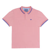 POLO (MEN) - ROSE PEACH WITH DOUBLE BLUE COLLAR STRIPS