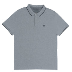 POLO MEN - CLOUD GREY WITH BLACK COLLAR STRIP