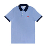 POLO (MEN) - SKY BLUE WITH NAVY BLUE COLLAR RED LABEL