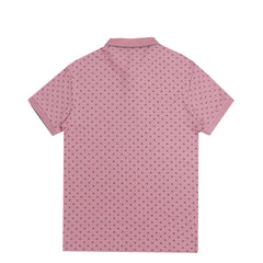 POLO (MEN) - PINK WITH BLACK FLORAL PRINT
