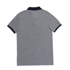 POLO (MEN) - HEATHER GREY WITH BLUE COLLAR