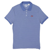 POLO MEN - BLUE WITH WHITE PIN STRIPS