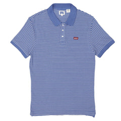 POLO MEN - BLUE WITH WHITE PIN STRIPS