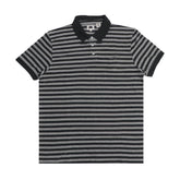 POLO MEN - BLACK AND GREY STRIPES BLACK COLLAR