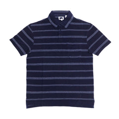 POLO MEN - DARK BLUE WHITE LINES FRONT POCKET