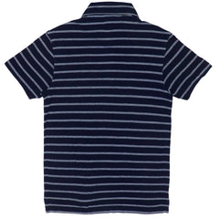 POLO MEN - DEEP BLUE GREY STRIPS FRONT POCKET