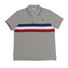 POLO (MEN) - GREY WITH RBW CHEST STRIPES