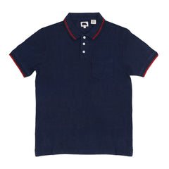 POLO MEN - NAVY BLUE RED COLLAR STRIP