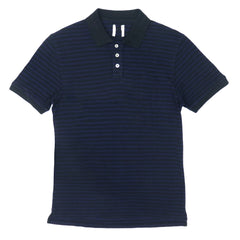 POLO MEN - NAVY BLUE WITH BLACK STRIPES