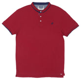 POLO MEN - RED WITH BLUE BAND COLLAR STRIP
