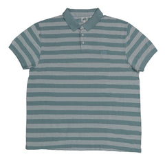POLO (MEN) - LIGHT GREEN WITH THICK GREEN STRIPES