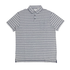 POLO (MEN) - GREY WITH DARK GREY STRIPES