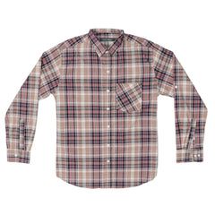 CASUAL SHIRT (MEN) - LIGHT BROWN, PINK & WHITE CHECKS WITH FRONT POCKET