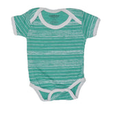 Baby Romper - PARROT GREEN WHITE STRIPS