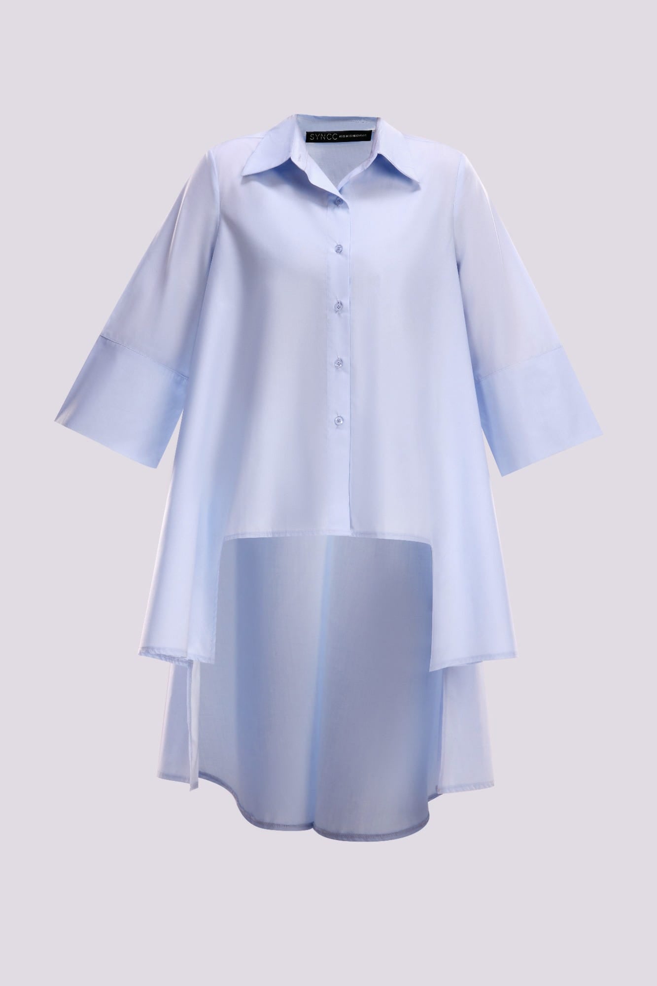 ICE BLUE OVERSIZED ASYMMETRICAL SHIRT