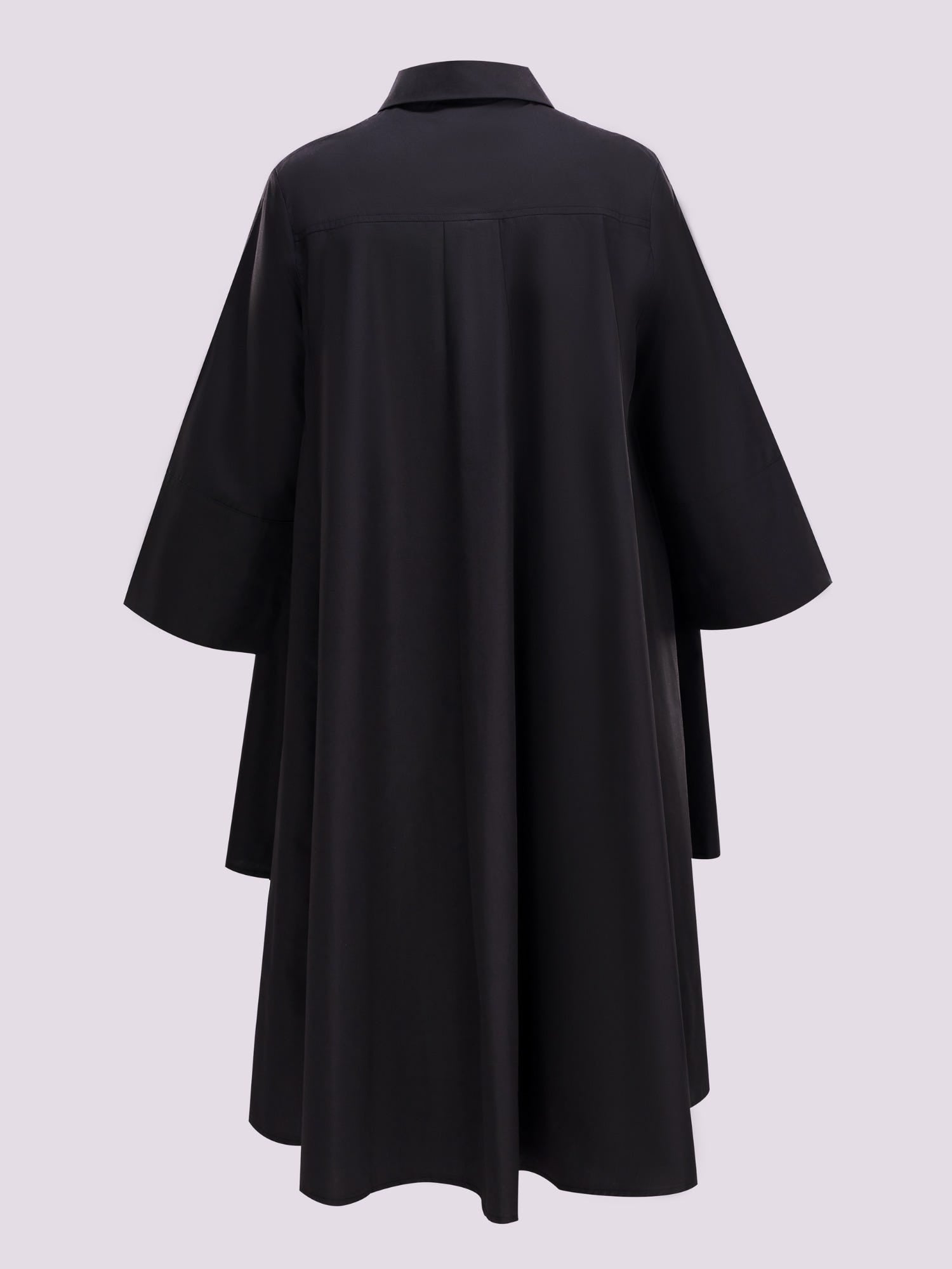 BLACK OVERSIZED ASYMMETRICAL SHIRT