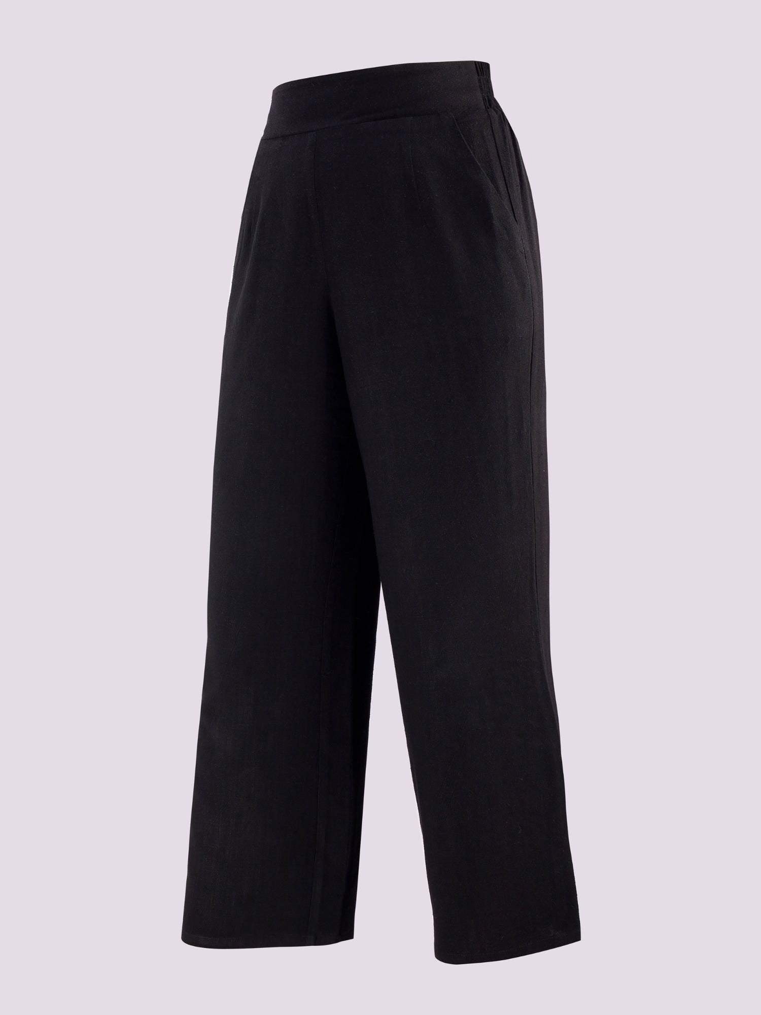 BLACK HIGH WAISTED TROUSERS