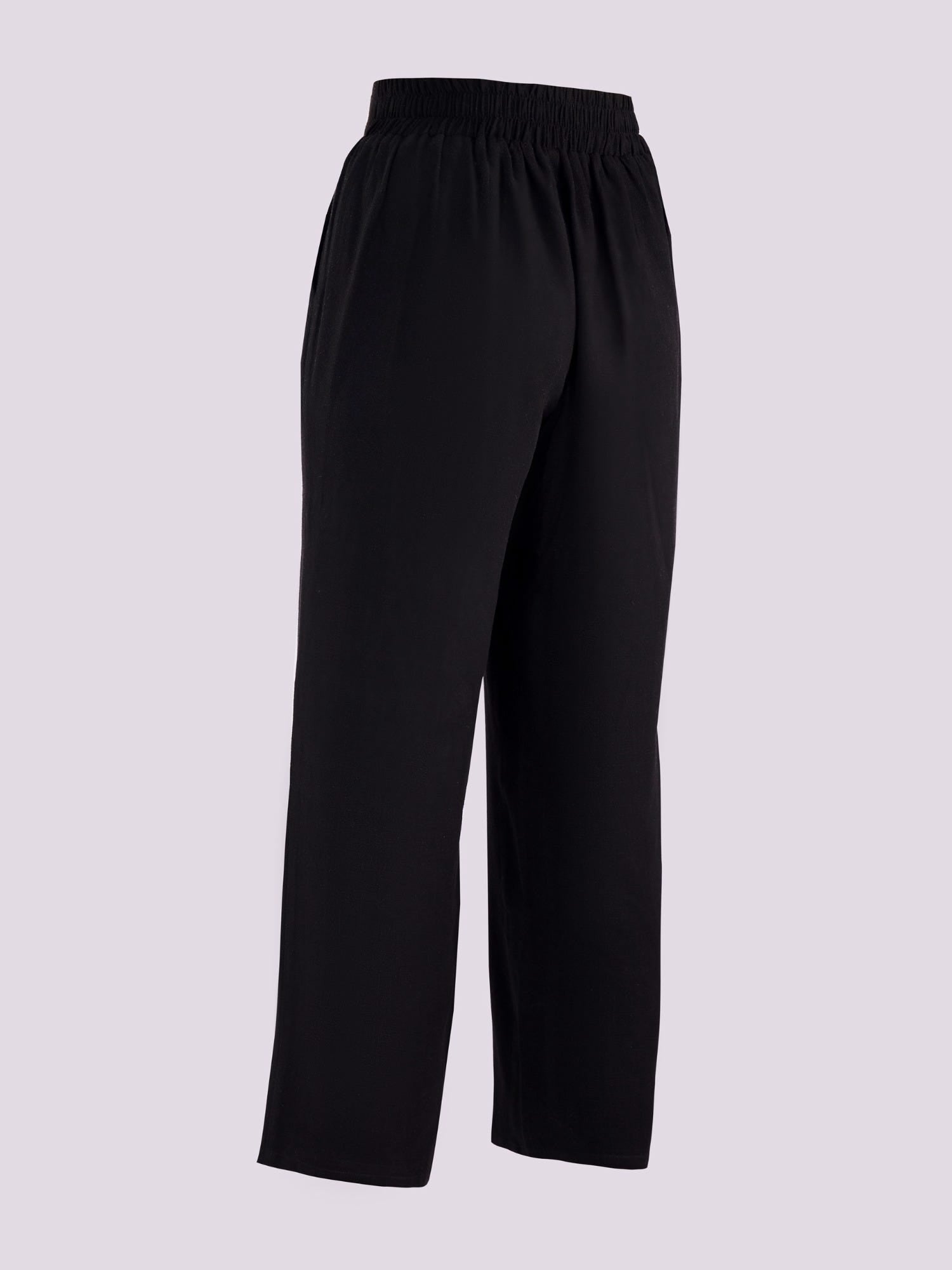 BLACK HIGH WAISTED TROUSERS
