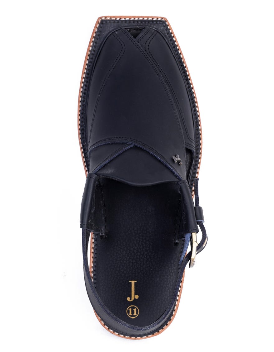 BLACK PLAIN PESHAWARI SANDALS