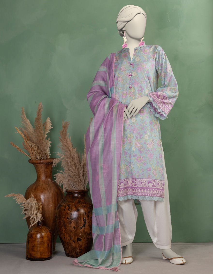 MULTICOLOR LAWN PRINTED UNSTITCHED 2PC