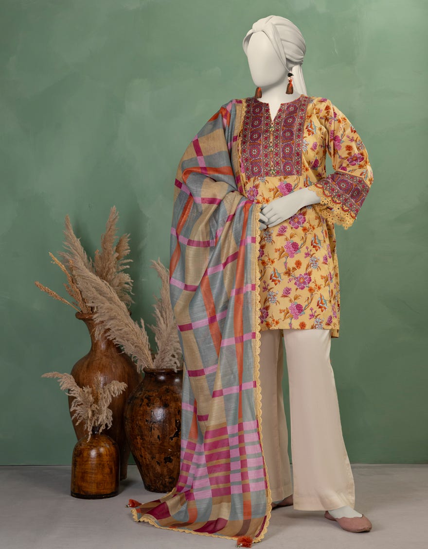 MULTICOLOR LAWN PRINTED UNSTITCHED 2PC