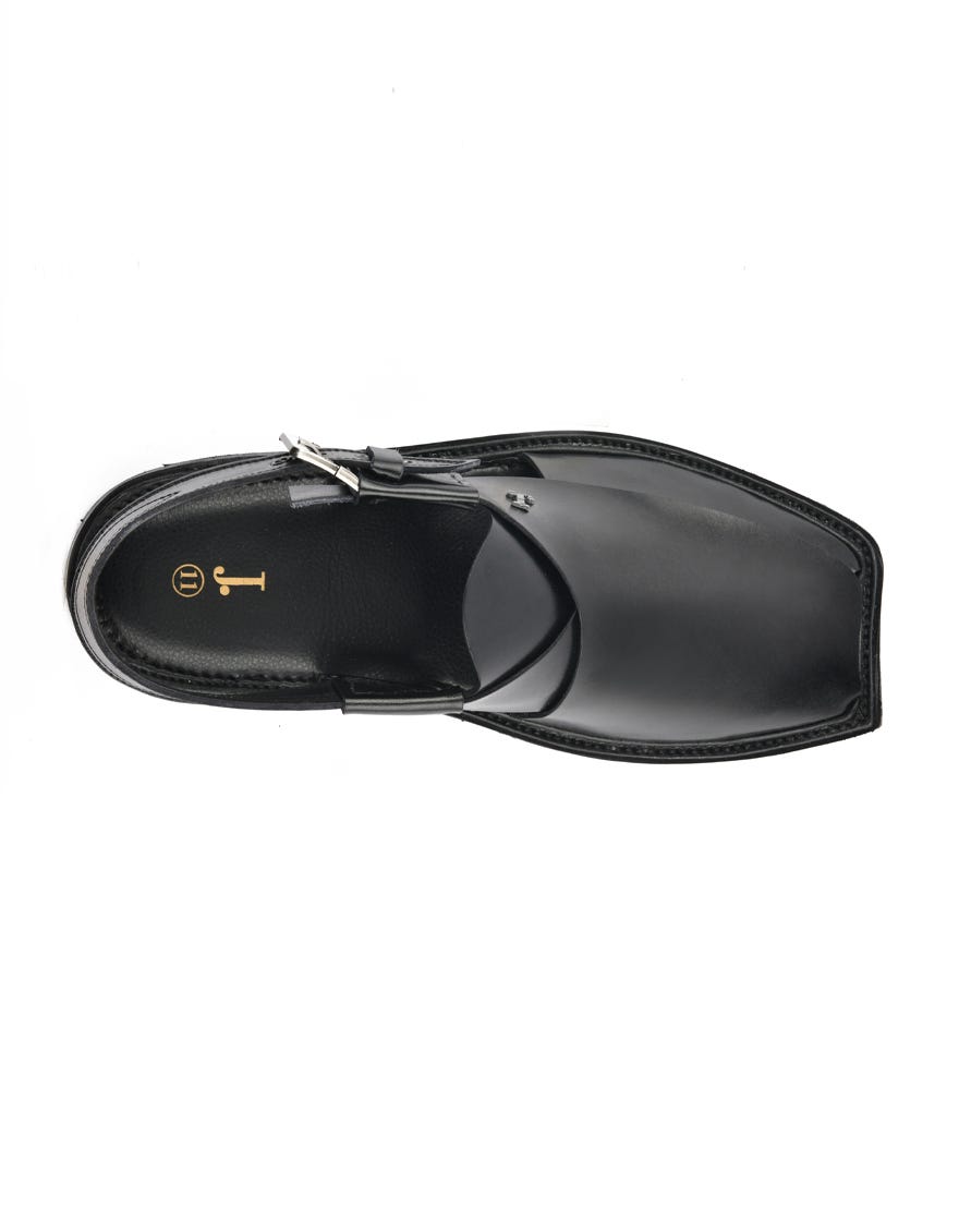 BLACK PLAIN PESHAWARI SANDALS