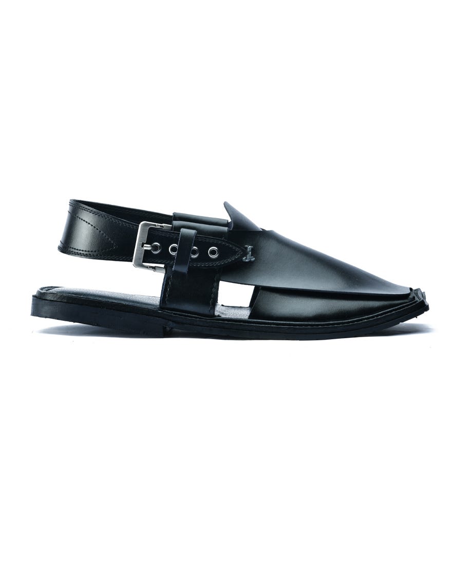 BLACK PLAIN PESHAWARI SANDALS