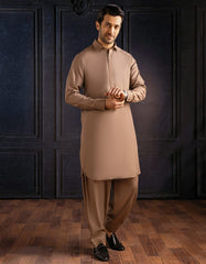 BROWN BLENDED UNSTITCHED KAMEEZ SHALWAR FABRIC | JJMS-2008