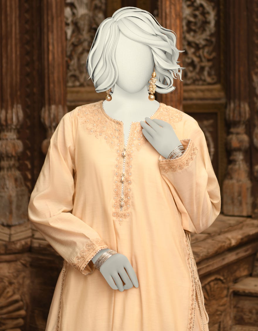 BEIGE PAPER COTTON EMBROIDERED 2PC STITCHED | JLAWN-S-JST-25-2015
