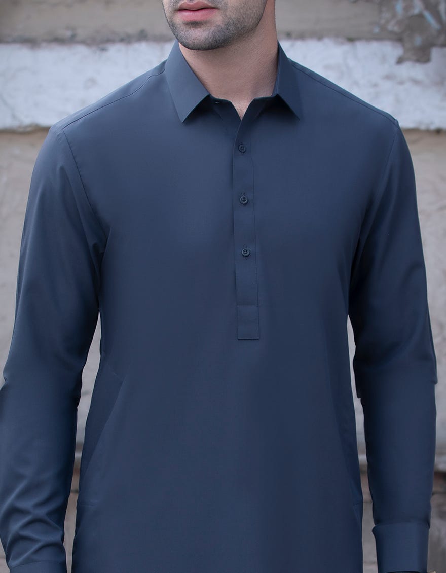 CHARCOAL GREY BLENDED UNSTITCHED KAMEEZ SHALWAR FABRIC | JJMS-2025