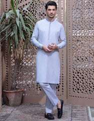 ASH GREY BLENDED  UNSTITCHED KAMEEZ SHALWAR FABRIC | JJMS-2028