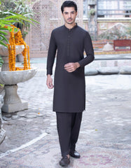 MOCHA BROWN BLENDED UNSTITCHED KAMEEZ SHALWAR FABRIC | JJMS-2031