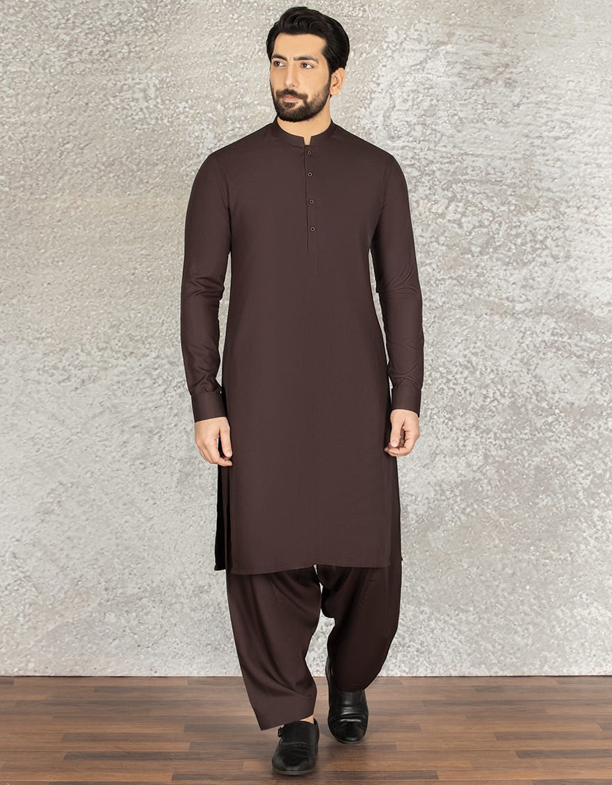BURGUNDY BLENDED UNSTITCHED KAMEEZ SHALWAR FABRIC | JJMS-2044