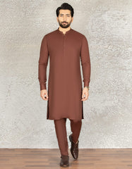 COPPER BROWN BLENDED UNSTITCHED KAMEEZ SHALWAR FABRIC | JJMS-2044