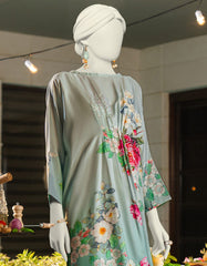 BLUE SILK EMBROIDERED 2PC STITCHED