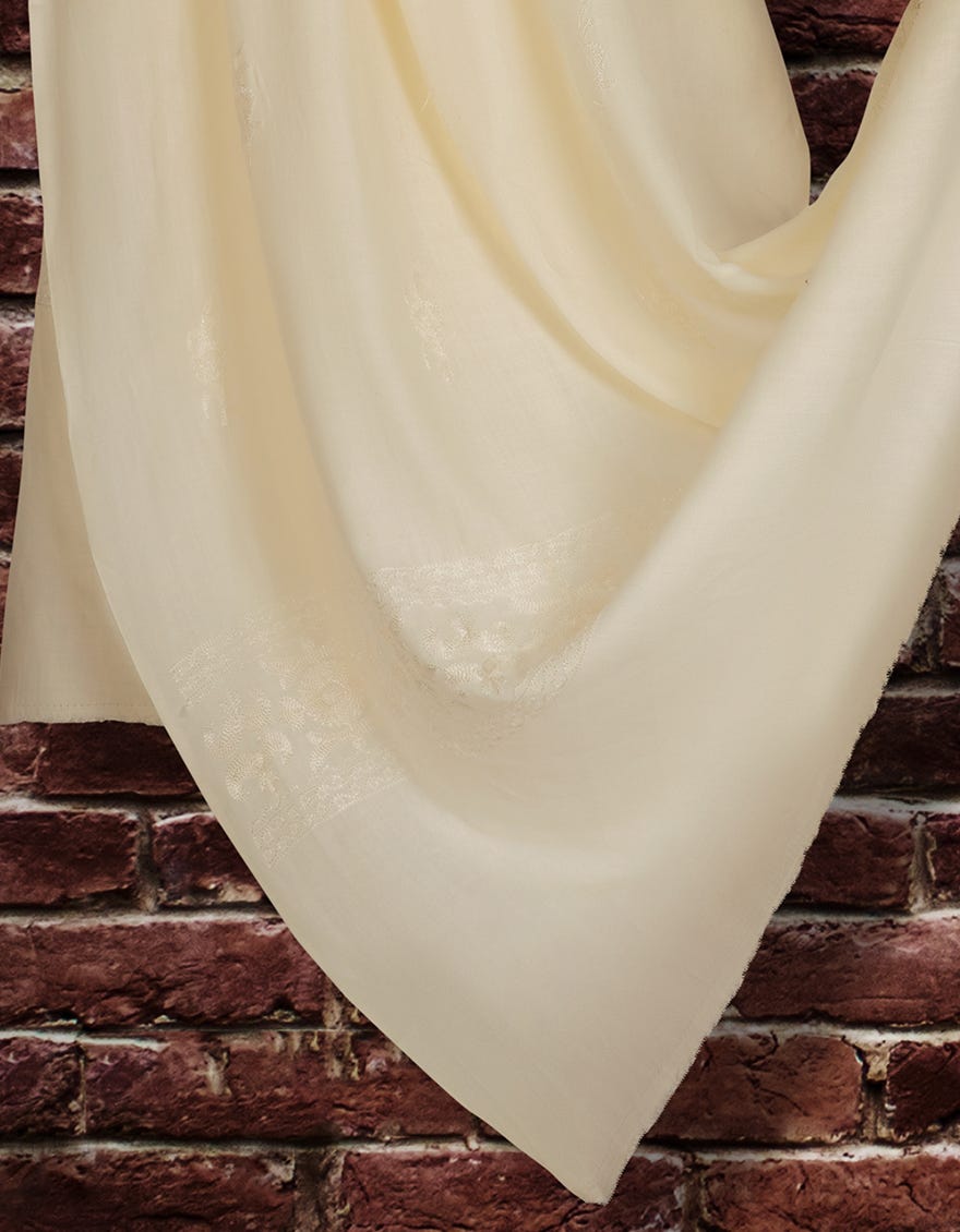 JSH-SHW-21-0020 FB/AARI BORDER SHAWL - WHITE