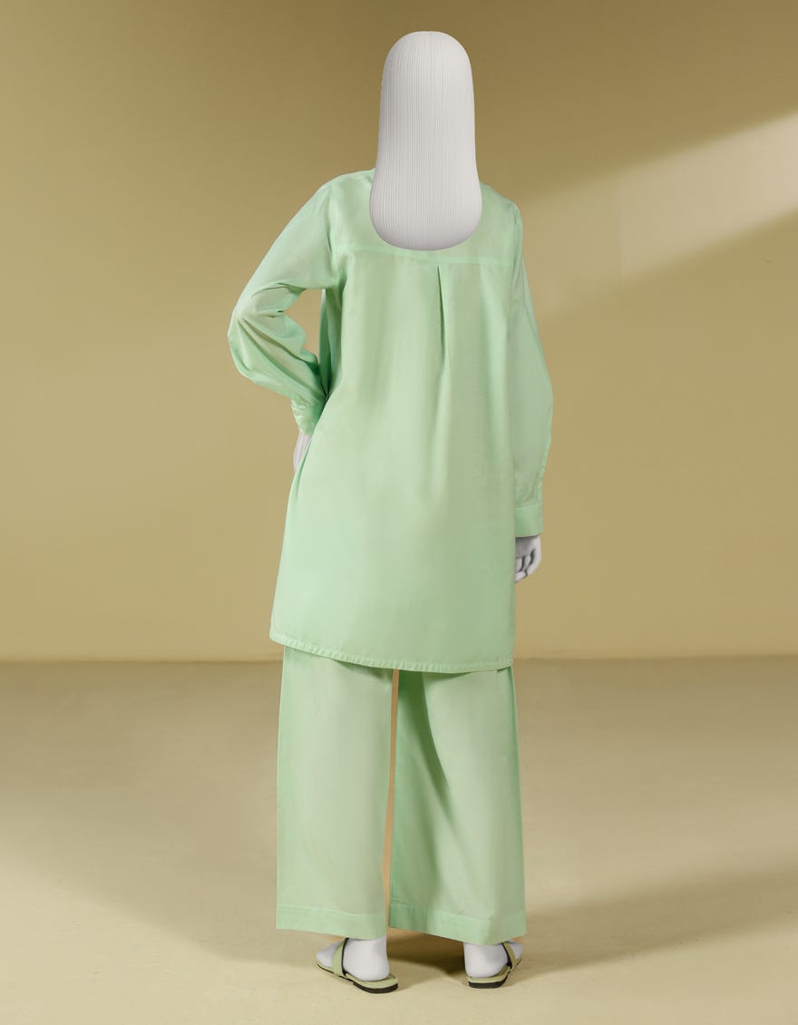 GREEN DOBBY DYED 2PC STITCHED
